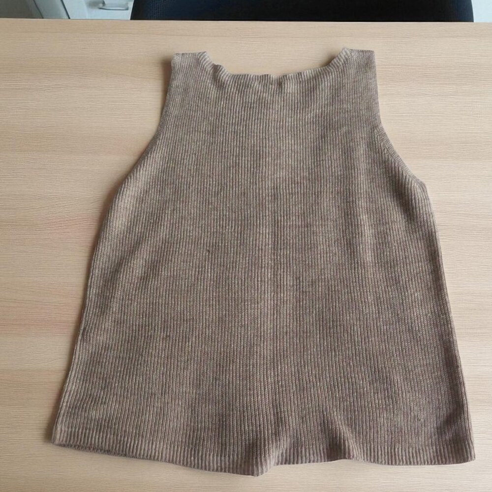 Eileen Fisher Organic Linen Melange Boat Neck Top - Tan - Size Large - NWT - Picture 3 of 13